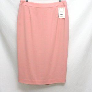 DONCASTER Brand New Rose Thin 100% Wool Below the Knee Lined Pencil Skirt NEW 10